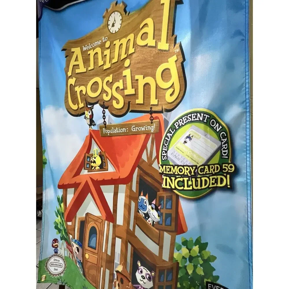 Animal Crossing 5ft Flag Nintendo Gamecube 2005 Banner Poster NGC